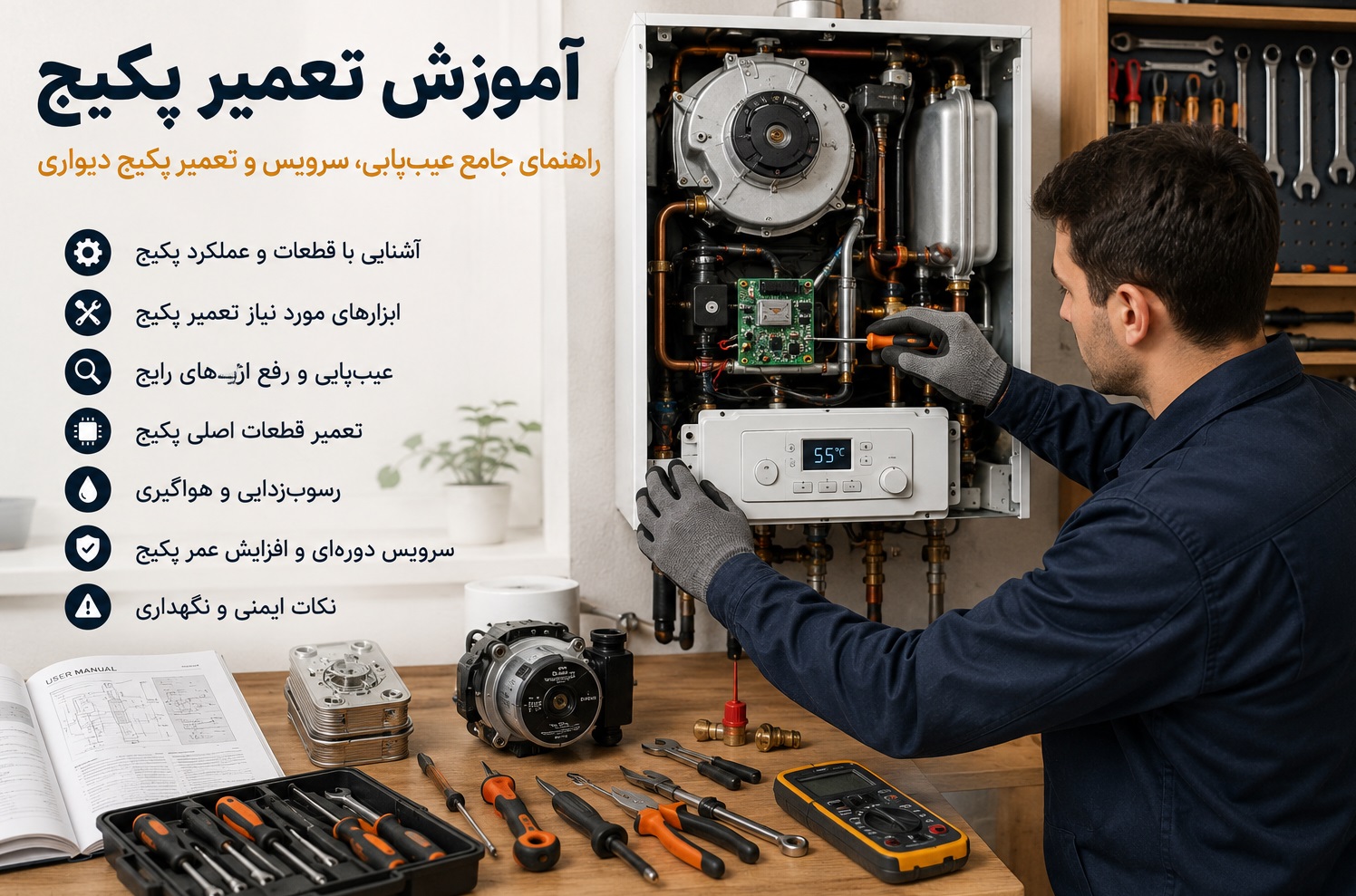 آموزش تعمیر پکیج