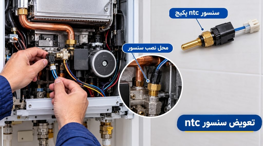 تعویض سنسور ntc پکیج ایران رادیاتور