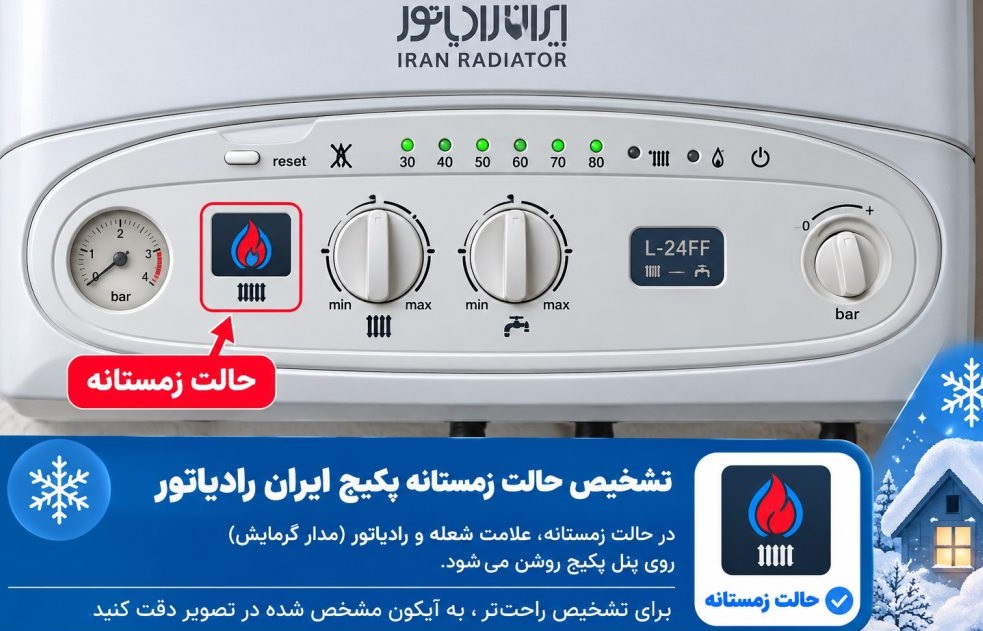 حالت زمستانه پکیج ایران رادیاتور